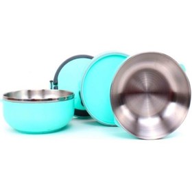 Resim KURCH 3 Katlı Yemek Termosu Freshbox Serisi Turkuaz Renk 