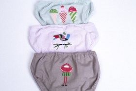 Resim 3'lü Kız Külot - Mint / Kahve / Lila / 3-4 Yaş 