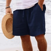 Resim Yeni Yaz Erkek Pamuk Şort, Düz Renk Çok Yönlü Açık Hava Rahat Spor, Konforlu ve Nefes Alabilir, Yaz Beş Nokta Pantolon için Gerekli 