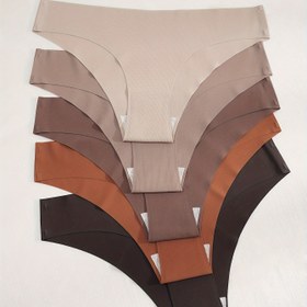 Resim 5'li Kadın Bikini Yapışkanlı Rahat Nefes Alabilir Üçgen İç Çamaşırı 