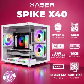 Resim XASER Spike X40 Ryzen 5 7500F 16GB DDR5 Ram 1TB M.2 NVMe SSD 6GB RTX3050 Masaüstü Oyuncu Bilgisayarı 