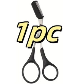 Resim Fochsia Siyah Kompakt Kaş Makası Plastik Saplı İnce Uçlu Kalıcı Ve Portatif 