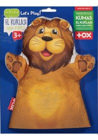 Resim Tox Aslan Vahşi Hayvanlar Keçe El Kukla T131 . Eğitici Oyuncak 