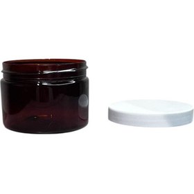Resim 150ml Kahverengi Akrilik Plastik Krem Kavanozu Beyaz Kapaklı, 12 Adet, Krem Kavanozu, Kozmetik Kavanoz, Plastik Kavanoz 