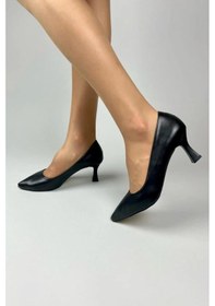 Resim Kadın Sity Siyah Cilt 6 Cm İnce Topuklu Stiletto-siyah Siyah 