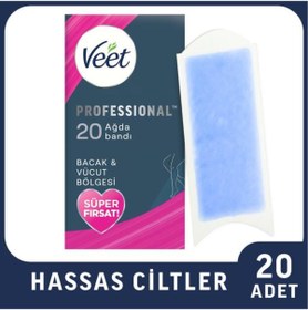 Resim Veet Professional Sir Ağda Bandı Bacak & Vücut Bölgesi Hassas Ciltler 20'lı 