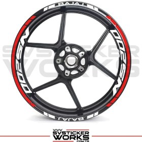 Resim Sv Sticker Works Bajaj NS200 Sticker Jant Iç Yazı ve Dış Şerit 24'lü Set Sticker Etiket 