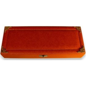 Resim Turuncu Renk Orta Boy Tesbih Mücevher Kutusu 