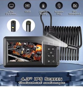 Resim Vtn-093 Ekranlı Çift Kameralı 30 Metre Sert Kablo Yılan Endoskop 8 Mm 4.3 Inc 