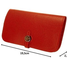 Resim Kadın Çanta Kırmızı Hakiki Deri Portföy Kangaroo Kıngdom 8744Kr 