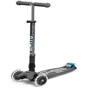 Resim Micro Scooter Maxi Deluxe Foldable Volcano LED Gri Çocuk Scooter 