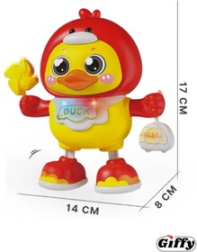 Resim giffy Oyuncak Sesli Işıklı Müzikli Hareketli Dans Eden Sevimli Dansçı Ördek Robot (PİL HEDİYELİ) 