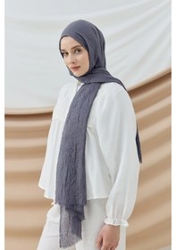 Resim Aminenesil Modakaşmir Bambu Şal Koyu Gri Renk Kurşun 