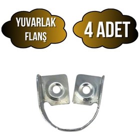 Resim Yuvarlak Metal Askı Borusu Flanşı Dolap Ve Mobilya Boru Flanşı Metal Boru Çapı:25mm 4 Adet Krom 