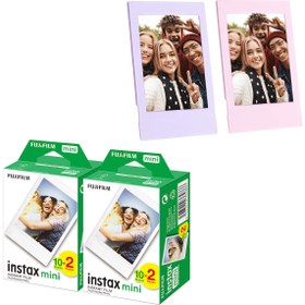 Resim Instax mini 40'lı Film Lila ve Pembe 2 Fotoğraf Çerçevesi 