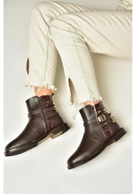 Resim Fox Shoes T312124709 Kahverengi Alçak Topuklu Kadın Bot Kahverengi-suni Deri Kahverengi 