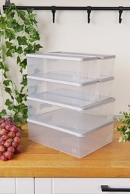 Resim Evle Derin Dondurucu Saklama Kabı 6'lı Set (2 x 5 Lt + 4 x 2 Lt), Gri 