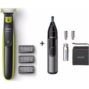 Resim Philips QP2724 Oneblade Şekillendirici Tıraş Makinesi + Kaş, Burun Ve Kulak Kılı Makinesi Hediye 