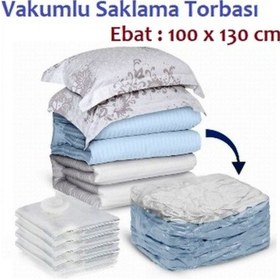 Resim Vakumlu Hurç Vakumlu Saklama Torbası(Ebat 100X130 CM) Şeffaf 