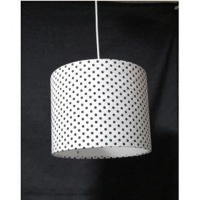 Resim Beyaz Kumaş Kaplama Yatak Odası Avizesi Çap 25 cm 