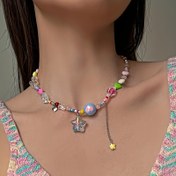 Resim 1 adet Reçine Boncuklu Kolye ile Yıldız Boncuk, Boho Candy Tarzı, Şık ve Sevimli, Günlük ve Tatil Giysisi için Mükemmel, Sentetik Taş, Güç Gerekmez, Sevgililer Günü ve Partiler için Uygun, Tüm Mevsim Aksesuar 
