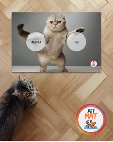 Resim MEVESE Petmat Kedi Mama Paspası , Kaymaz Taban , Yıkanabilir , Evcil Hayvan Paspası 017-G 