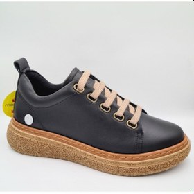 Resim Mammamia D25ka-120 Siyah Hakiki Deri Kadın Günlük Casual Sneaker Ayakkabı Siyah 