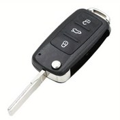 Resim Volkswagen Polo Golf MK6 Tiguan T-ouareg 202AD 202H 202Q 753AB Kesilmemiş Bıçaklı 3 Düğmeli Uzaktan Araba Anahtar Kabuk Kılıfı 