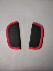 Resim SS Oto ALKANTARA BEBEK KOLTUK KEMER PEDİ(2adet) Yumuşak Puset Mama Sandalyesi (ANTRASİT-KIRMIZI KENAR) 