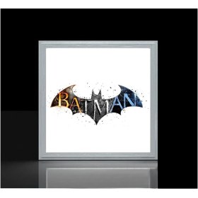 Resim Gökyüzü Panel Batman-Çocuk Avize-Lamp 60 x 60 Baskılı LED Avize- Beyaz Çerçeve-Led Işık-Kolay MONTAJ-60W 