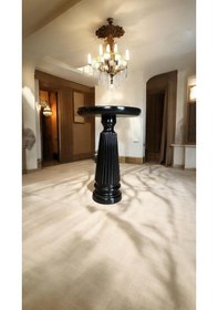 Resim Wooden Ahşap Tekli Mantar Yan Sehpa Modern Siyah Renk Fiskos Siyah 