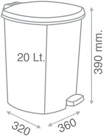 Resim Hediye +1 Pedal ile Siyah Mermer Desenli 20 Litre içi Çıkabilen BüyükBoy Pedallı Çöp Kovası Ø33 h:40 