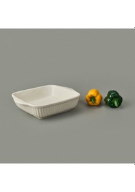 Resim İpekk Porselen Büyük Boy Fırın Kabı - Krem - 25x21 Cm Çok Renkli 