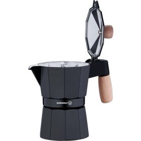 Resim Korkmaz Etna 3 Fincan Siyah Moka Pot 150 ml 