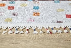 Resim Kornik Kahverengi MadalyonModern Geometrik Etnik Desenli Boho Makinada Yıkanabilir Hav Toz Vermez Leke Tutmaz Kaymaz Taban Dijital Makine Baskı Halı Oturma Odası Salon Yolluk Koridor Mutfak Halısısı 