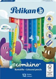 Resim Pelikan Combino 12'li Jumbo Kuru Boya Kalemi / 811194 Çok Renkli 