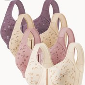 Resim 4 adet Kadın Kablosuz Sütyen - Çiçek Desenli Ön Kapatma Yüksek Destekli Yastıksız Tam Kapsama Bej, Pembe, Mor, Krem, Çiçek Lingerie, Zarif Lingerie, Rahat Lingerie 