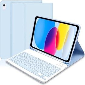 Resim m.tk moveteck Samsung Galaxy Tab S11 11 inç 2025 ile Uyumlu Tablet Klavyeli Kılıf, Bluetooth, Kalem Bölmeli, Mavi, X730/X736B 
