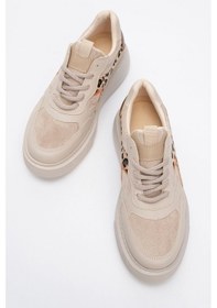 Resim Luvishoes Luvi Shoes Drea Bej Desenli Kadın Günlük Sneakers Bej 