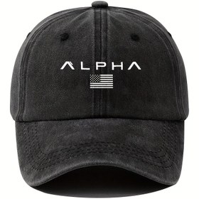 Resim Vintage Stil Alpha Beyzbol Şapkası Amerikan Bayrağı ve Yunan Anahtarı Tasarımı ile - Yumuşak Üst, Kavisli Kenar Hip Hop Baba Şapkası Açık Hava Balıkçılığı, Rahat Güneş Koruma Kamyon Şoförü Şapkası Erkekler ve Kadınlar için, Rahat Başlık | Yunan Anahtarı Tasarımı | Polyester Şapka 