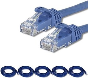Resim IRENIS 5 adet CAT7 Kablo Ethernet Network İnternet LAN Kablosu 2 Metre Mavi 
