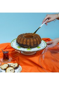 Resim Mon Amour Emaye 30 Cm Ayaklı Kek Fanusu Yeşil 