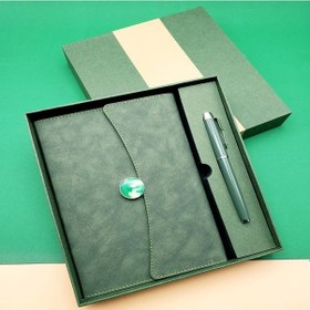 Resim Özel Kutulu Deri Defter Ve Roller Kalem Seti 