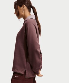 Resim Nike Sportswear Phoenix Fleece Oversized Graphic Polo Top - Bordo / 