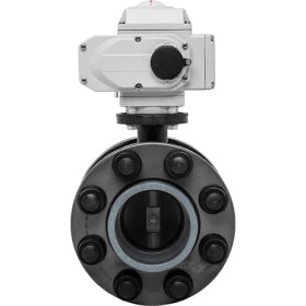 Resim Unox Ø250 24V Dc Elektrik Aktüatörlü U-Pvc Takım Kelebek Vana Su Için 