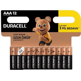 Resim Duracell LR03/MN2400 Alkalin AAA İnce Kalem Pil 12'li 