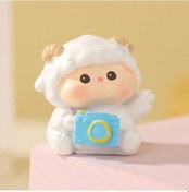 Resim Küçük Kuzu İtaatkar Mini Süslü Sevimli Araba Beyaz 1 Adet 