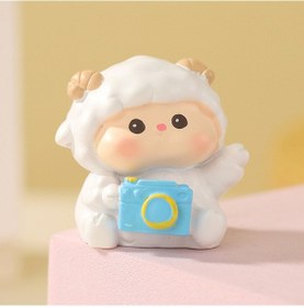 Resim Küçük Kuzu İtaatkar Mini Süslü Sevimli Araba Beyaz 1 Adet 