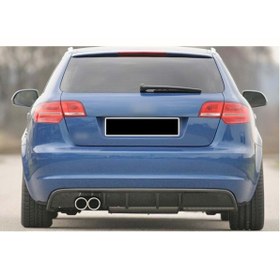 Resim Genel Markalar Audi A3 8p 4 Kapı S3 Arka Ek Mat Siyah 2008 2009 2010 2011 2012 Sol Çift Egzoz Çıkışlı 