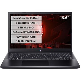 Resim Nitro V 15 NH.QNBEY.002 i5 13420H 15.6" 8GB DDR5 1TB M.2 SSD 60W RTX 4050 6GB FHD IPS FreeDOS Laptop 